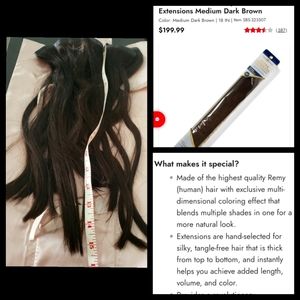 Ultra seamless clip in hair extensions- Med dark brown